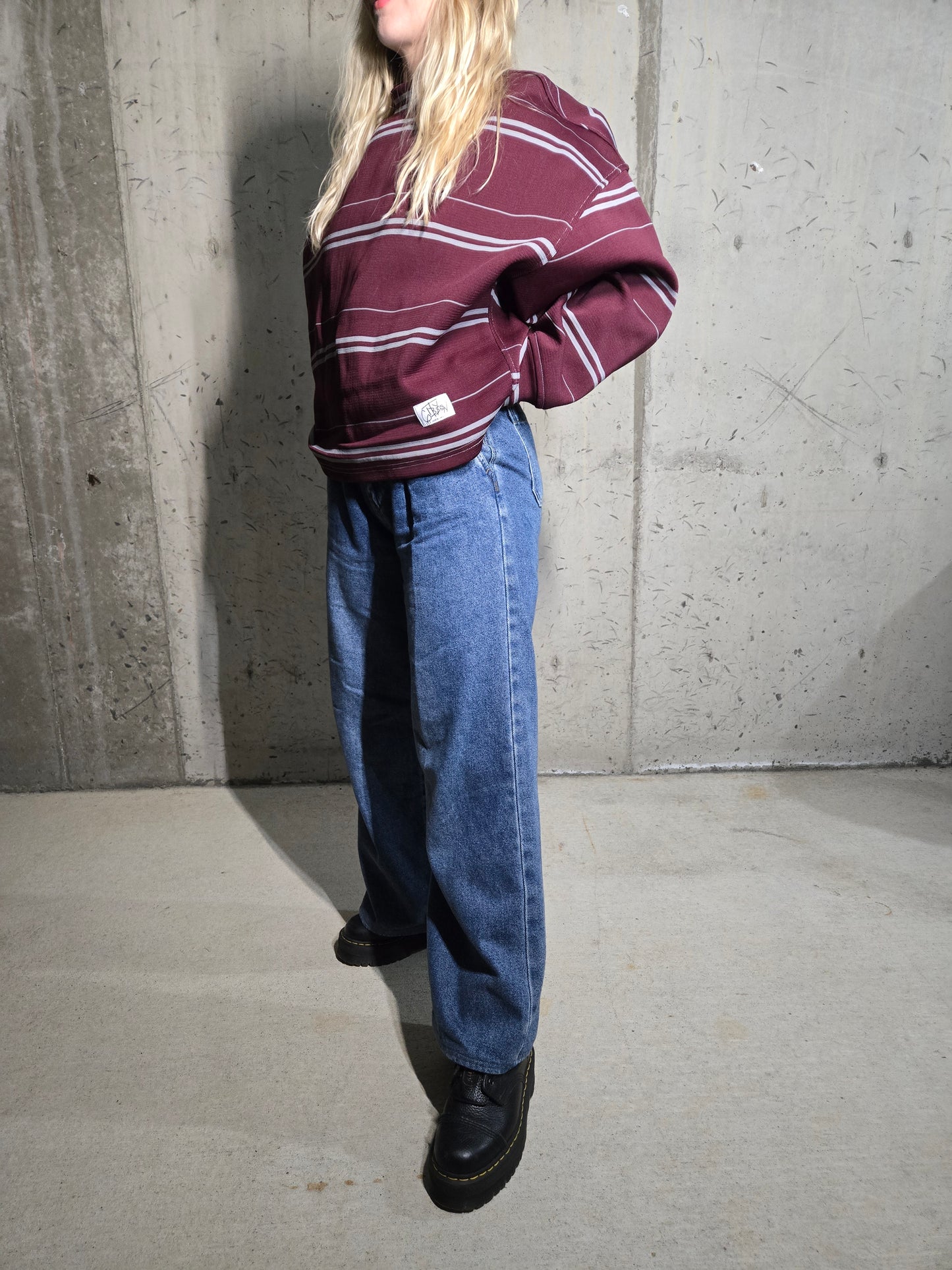 DS Varsity Stripe Sweater | Burgundy - Medium