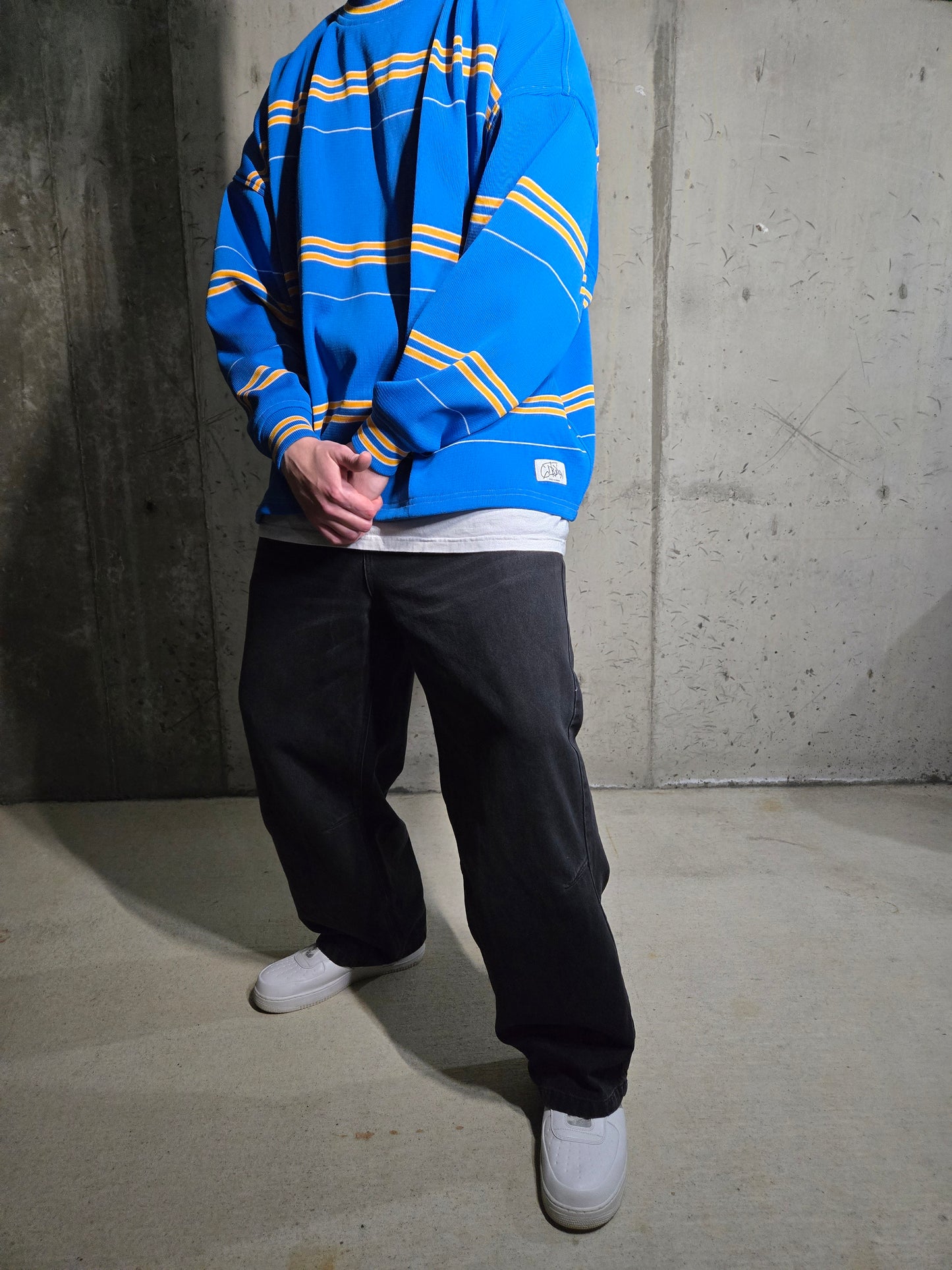 DS Varsity Stripe Sweater | Charger Blue - Medium