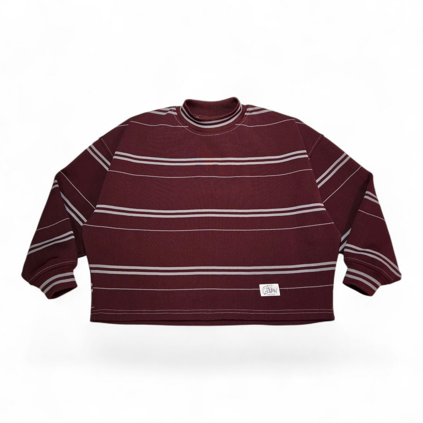 DS Varsity Stripe Sweater | Burgundy - Small