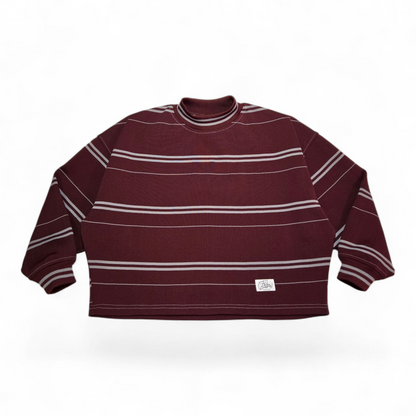 DS Varsity Stripe Sweater | Burgundy - Small