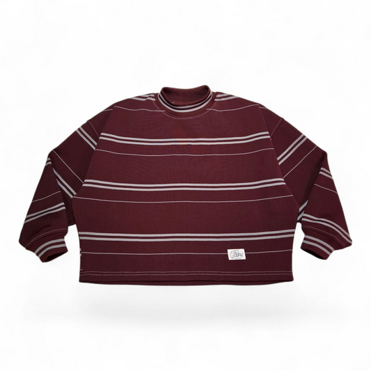 DS Varsity Stripe Sweater | Burgundy - Medium
