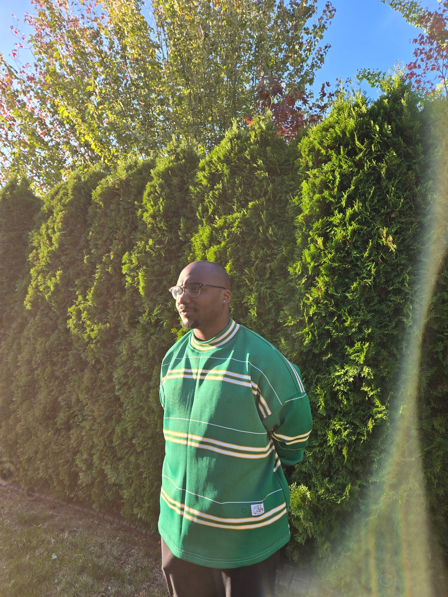 DS Varsity Stripe Sweater | Packer Green - Large