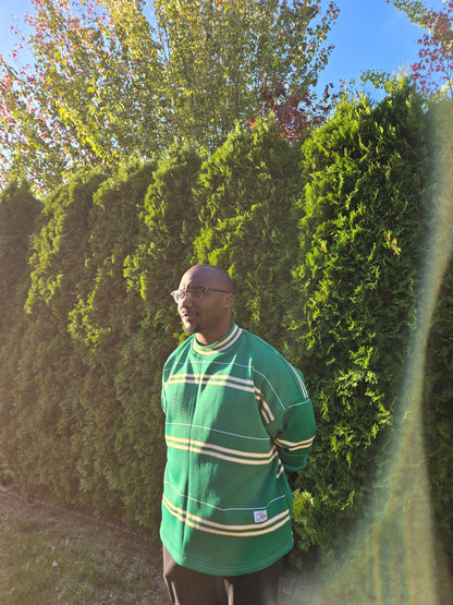 DS Varsity Stripe Sweater | Packer Green - Large