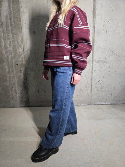 DS Varsity Stripe Sweater | Burgundy - Small