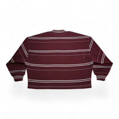 DS Varsity Stripe Sweater | Burgundy - Small