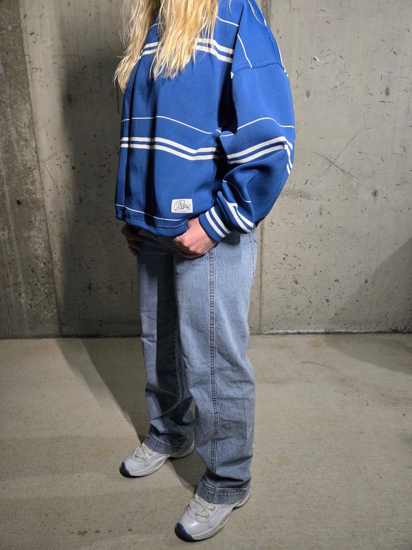 DS Varsity Stripe Sweater | Atlantic Blue - Small